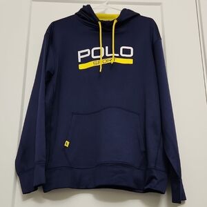 Polo by Ralph Lauren Men's Dark Blue Hoodie with Yellow Accents